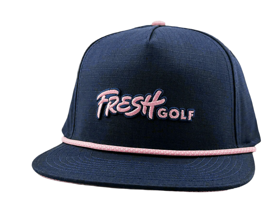 Fresh Golf Flat Bill Rope Snapback - Navy - Fresh Golf