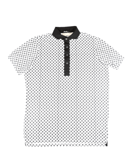 Fresh Golf Icon Polo - White & Black - Fresh GolfS