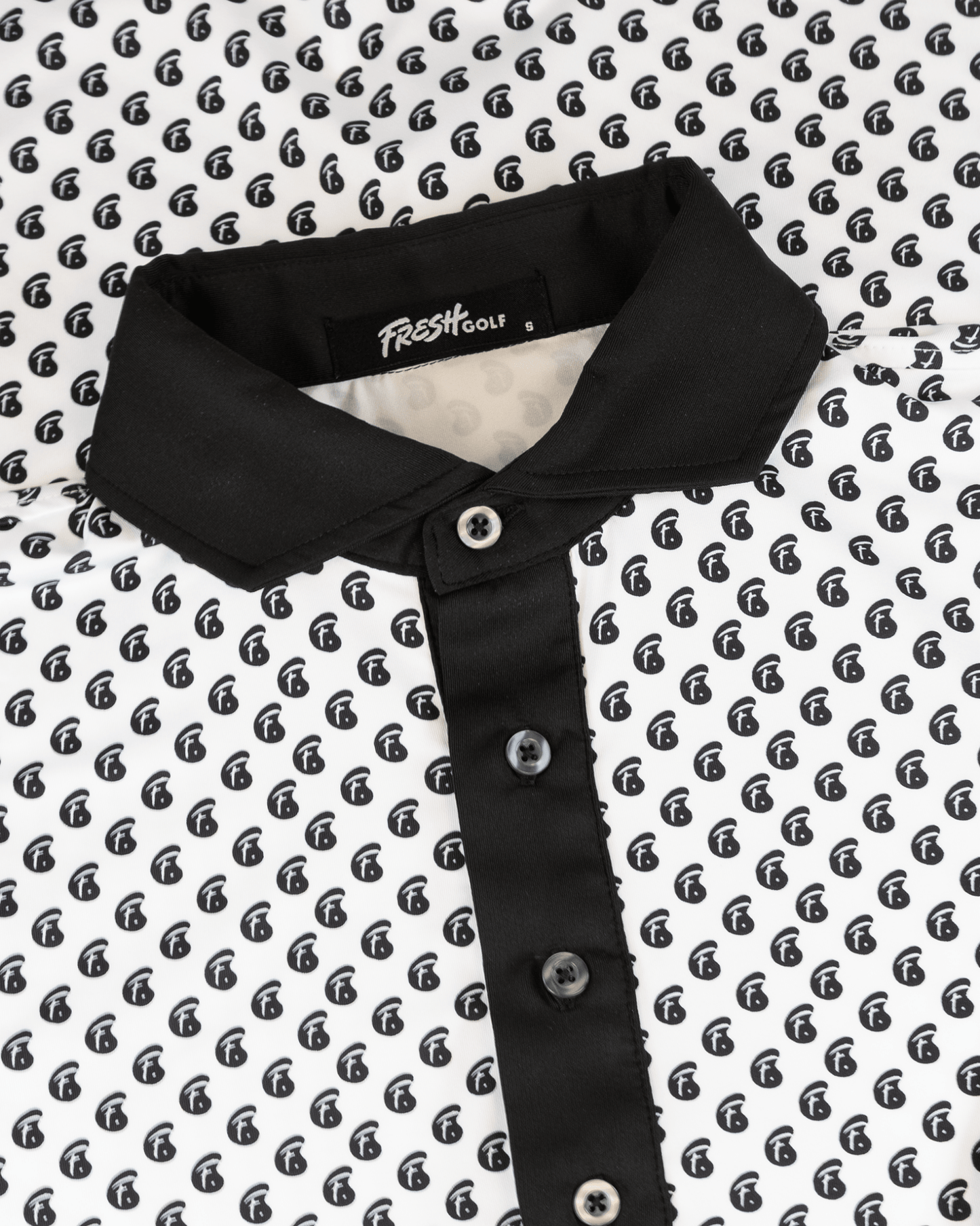Fresh Golf Icon Polo - White & Black - Fresh GolfS