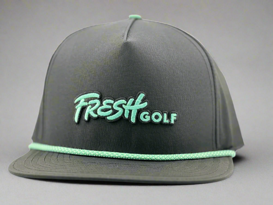 Fresh Golf Flat Bill Rope Snapback - Black - Fresh Golf