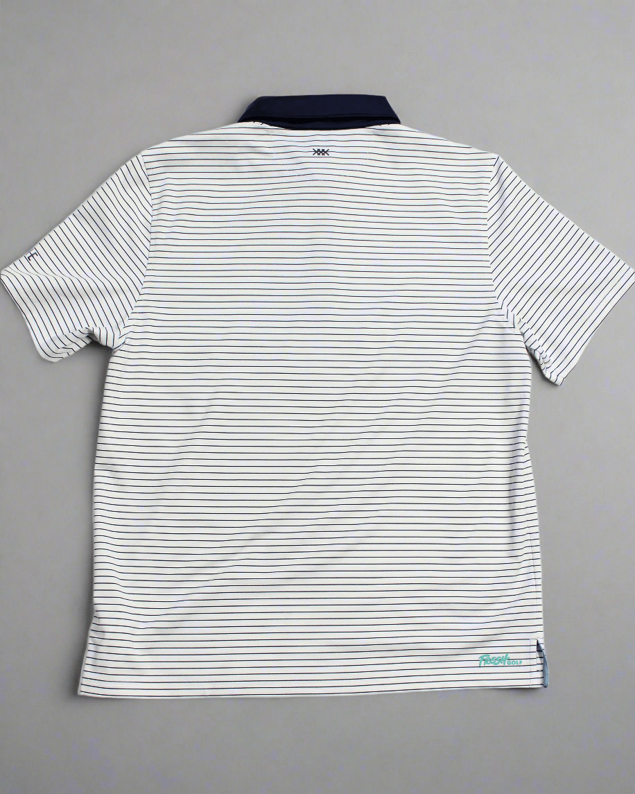 Fresh Golf X Rhone Polo - White/Navy Stripe - Fresh GolfM