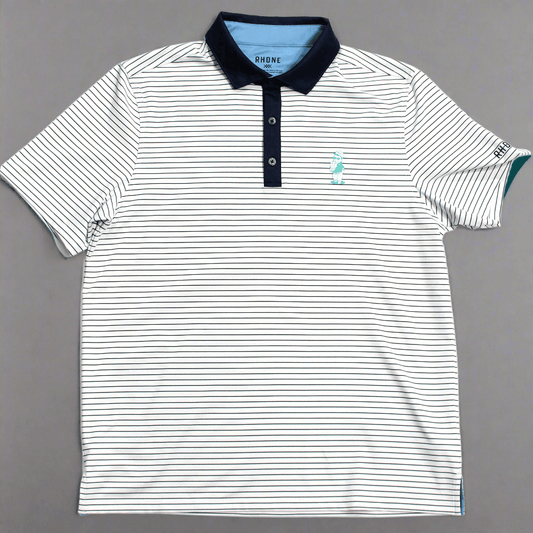 Fresh Golf X Rhone Polo - White/Navy Stripe - Fresh GolfM