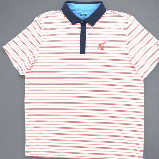 Fresh Golf X Rhone Sport Polo - Raspberry Granita Stripe - Fresh GolfM