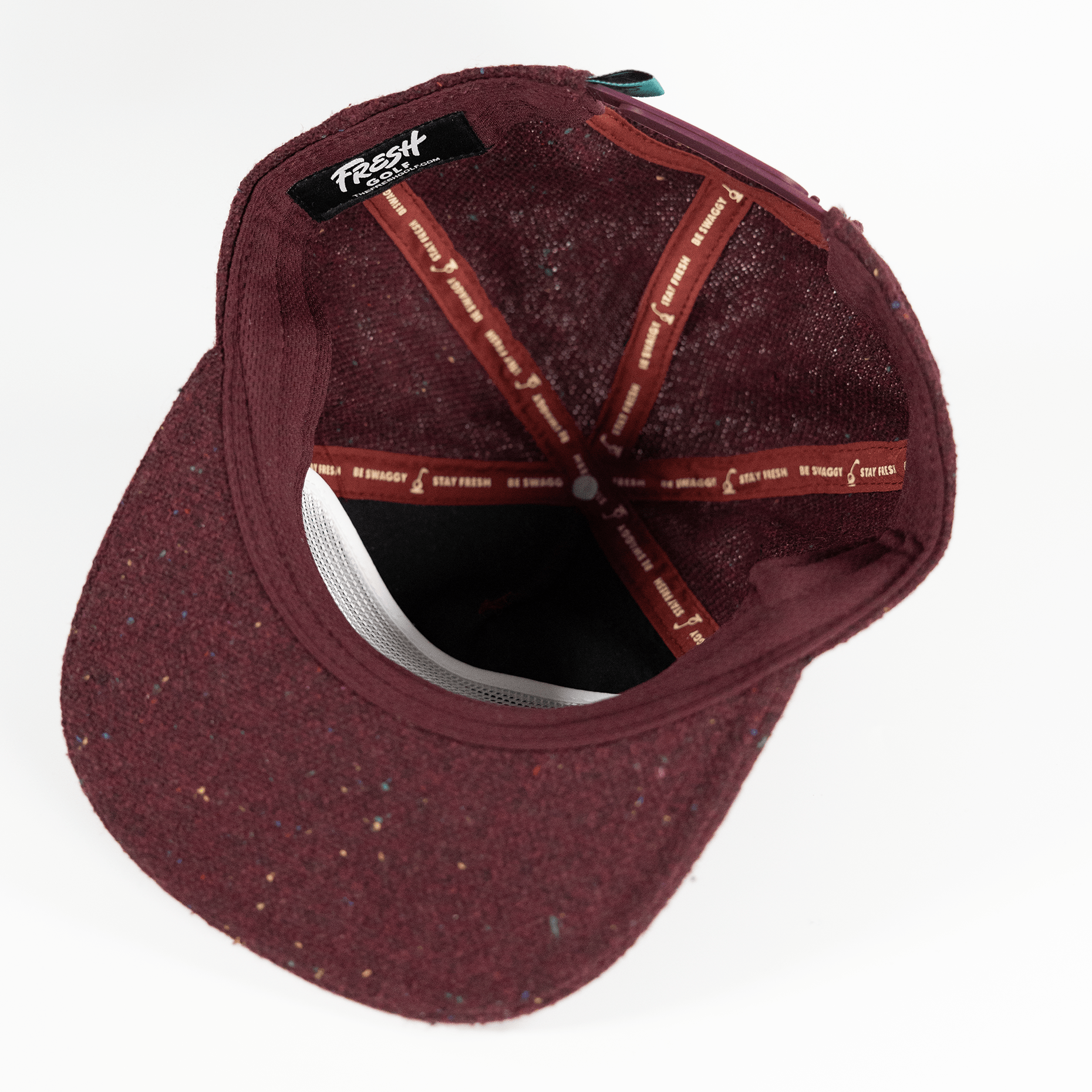 Maroon Fleck Tweed Snapback - Fresh GolfOne size